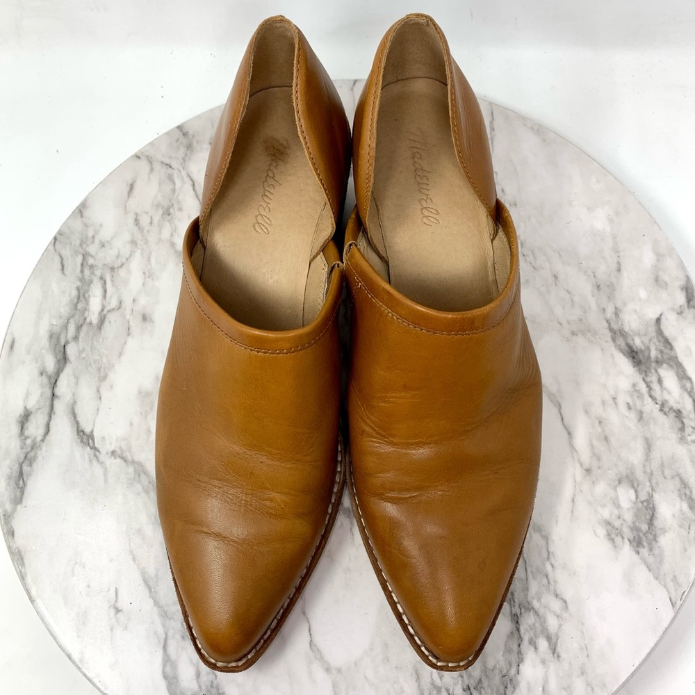 Madewell The Brady Brown Leather Pointed Toe Lowcut Booties 9.5 Classic Boho - Picture 6 of 16